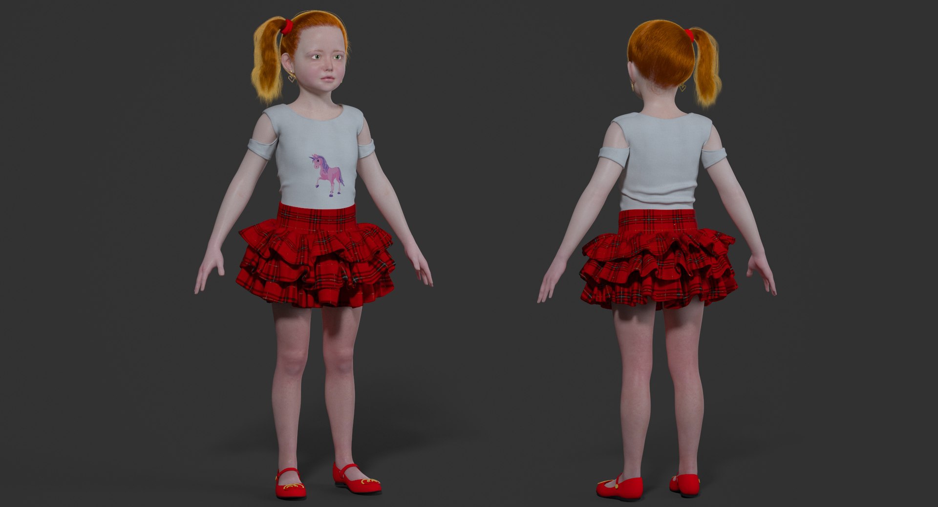 3d Model Rosemary Realistic Child Rig