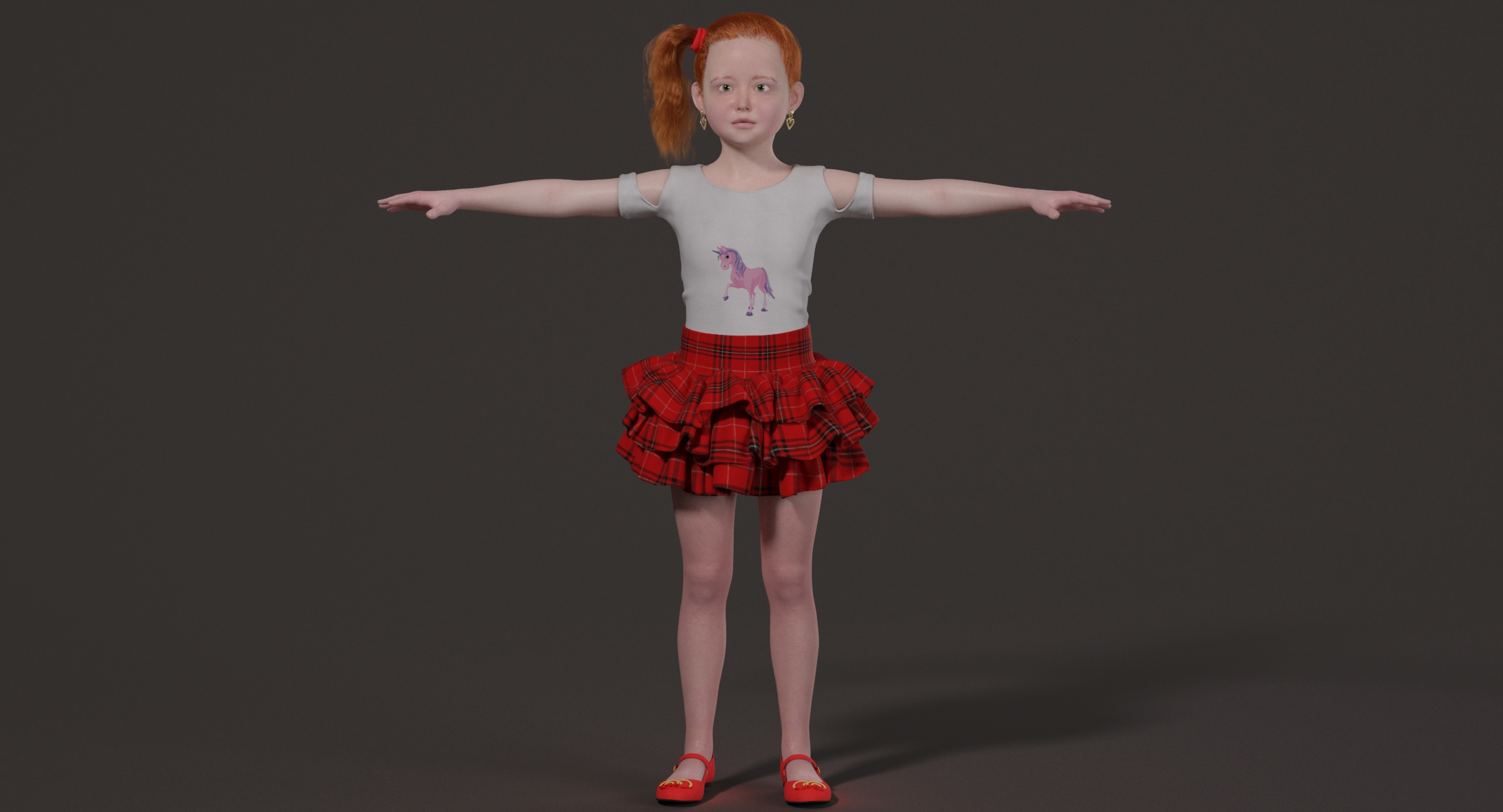 3d model rosemary realistic child rig