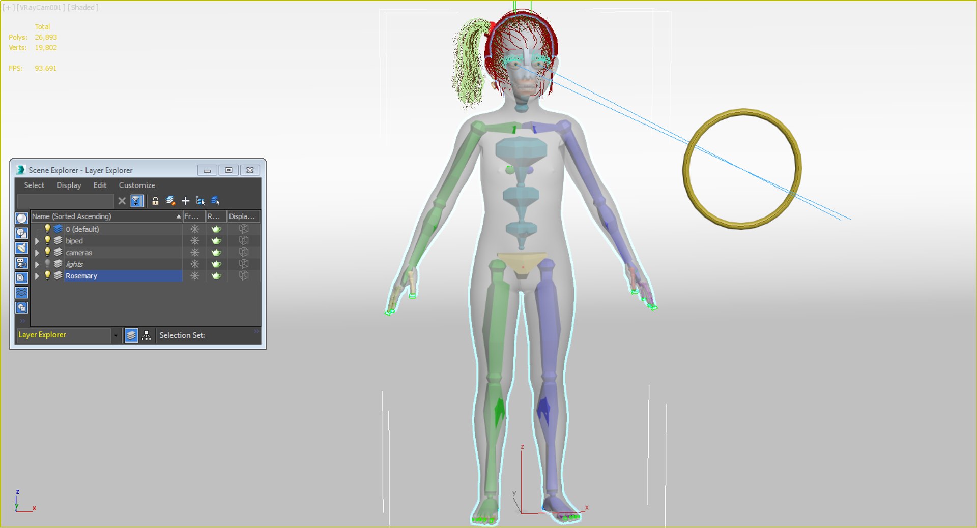 3d Model Rosemary Realistic Child Rig