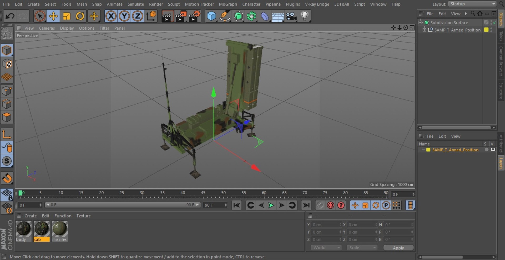 3D SAMP-T Armed Position Model - TurboSquid 1788432