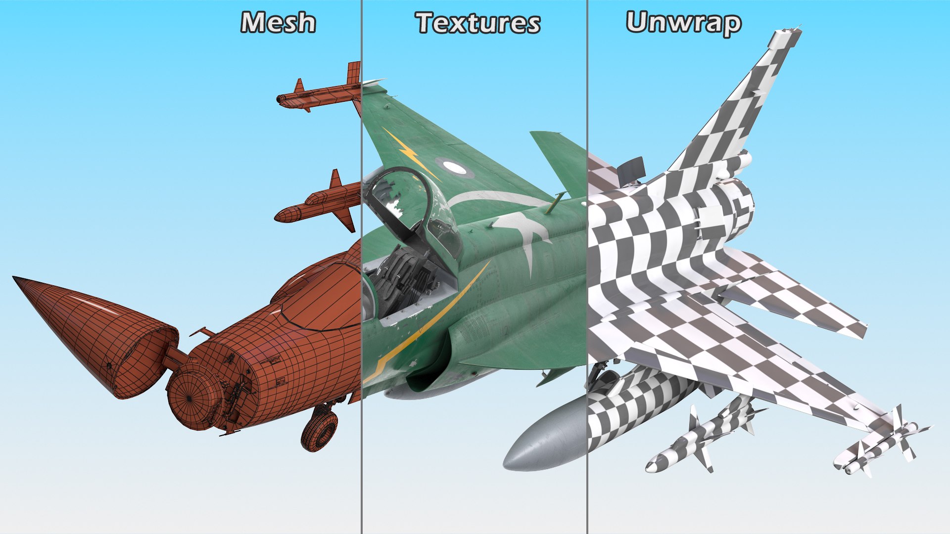 PAC JF-17 Thunder Green Livery with Armament Rigged 3D https://p.turbosquid.com/ts-thumb/C0/9n4Ey1/L3/pacjf17thundergreenliverywitharmamentrigged3dmodel027/jpg/1632437679/1920x1080/fit_q87/81a262d70d2024fb5cc0376e8b8de7cc91ca7b09/pacjf17thundergreenliverywitharmamentrigged3dmodel027.jpg
