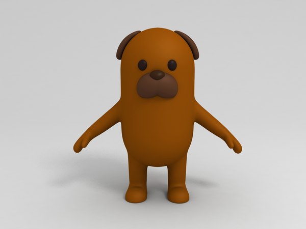 brown dog cartoon 3D