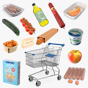 Shopping Trolley with Goods Collection