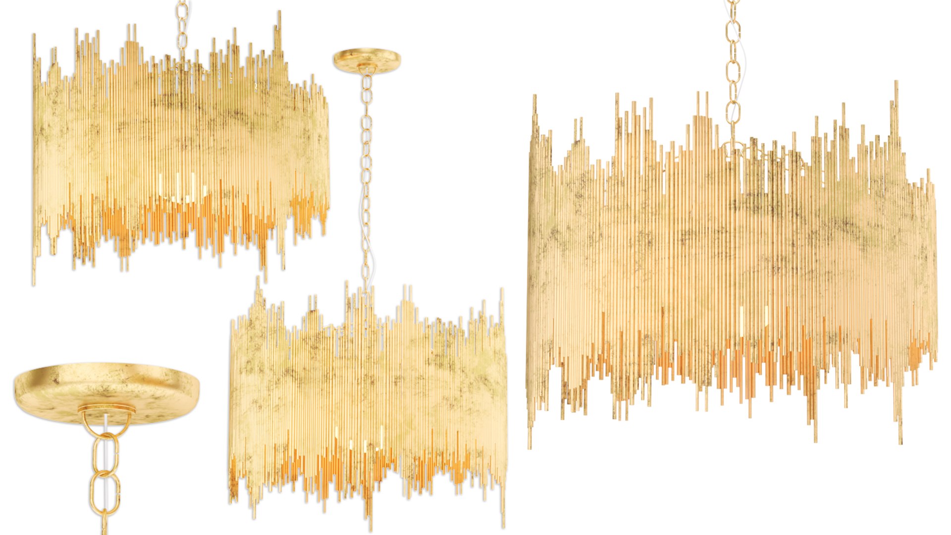 3D Model Gathered Glow Chandelier TurboSquid 1758290