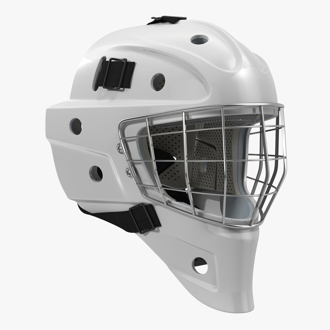 Hockey Goalie Mask Generic White 3D model preview
