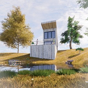 3D wood house 2 revit