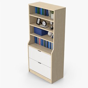 Wooden High Cabinet Set 3D model