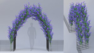 3D model 3d Gate With Flower 03