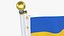 Ukraine Flag Stand Pole Animated