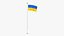 Ukraine Flag Stand Pole Animated