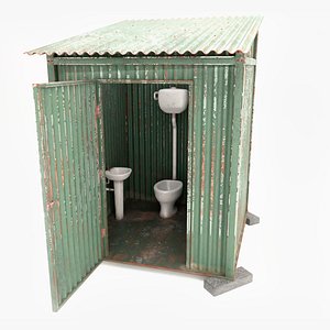 3D Toilet Restroom Outdoor - Low Poly 3D model