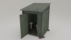 3D Toilet Restroom Outdoor - Low Poly 3D model