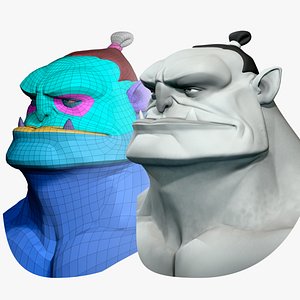 Cartoon male characrter Orc base mesh 3D model