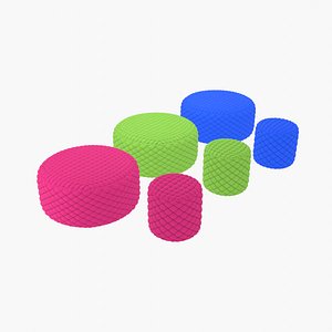 3D Fabric tufted ottoman collection