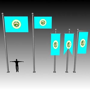 flag u 3d model