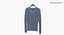 Long Sleeve Hanging Female V Neck White Blank and Branded Heather 3D model