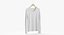 Long Sleeve Hanging Female V Neck White Blank and Branded Heather 3D model
