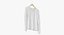 Long Sleeve Hanging Female V Neck White Blank and Branded Heather 3D model
