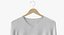 Long Sleeve Hanging Female V Neck White Blank and Branded Heather 3D model