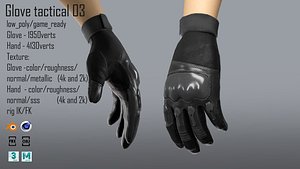3D model FPS hand glove tactical 03