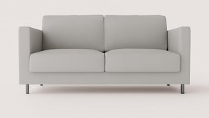 Modern Upholstered 2-Seater Sofa with Metal Legs