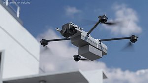 3D AI Controlled Military Quadcopter Rigged for Maya