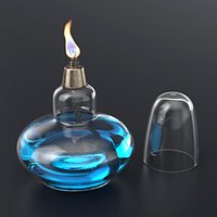 Laboratory Spirit Burner with Flame VDB Animated for Blender