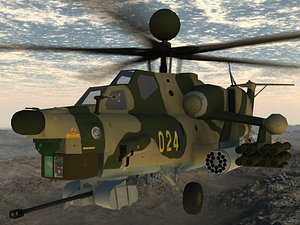 mi-28n gunship russian 3d model
