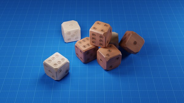 定型化された古い骨と木サイコロ3dモデル Turbosquid