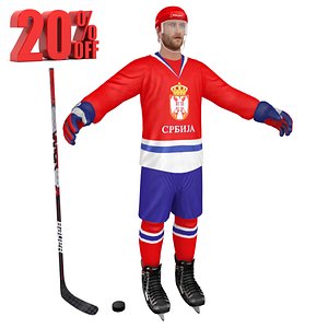 3D hockey player model