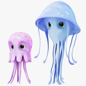 3D Cartoon Jelyfish Collection