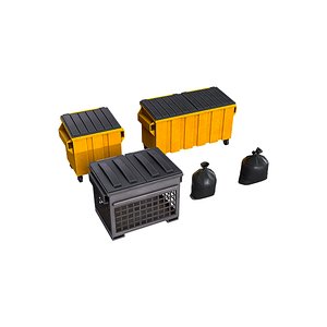 Dumpster V1 Waste Container Game Ready PBR
