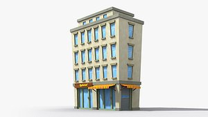 3D Cartoon Building x9 model
