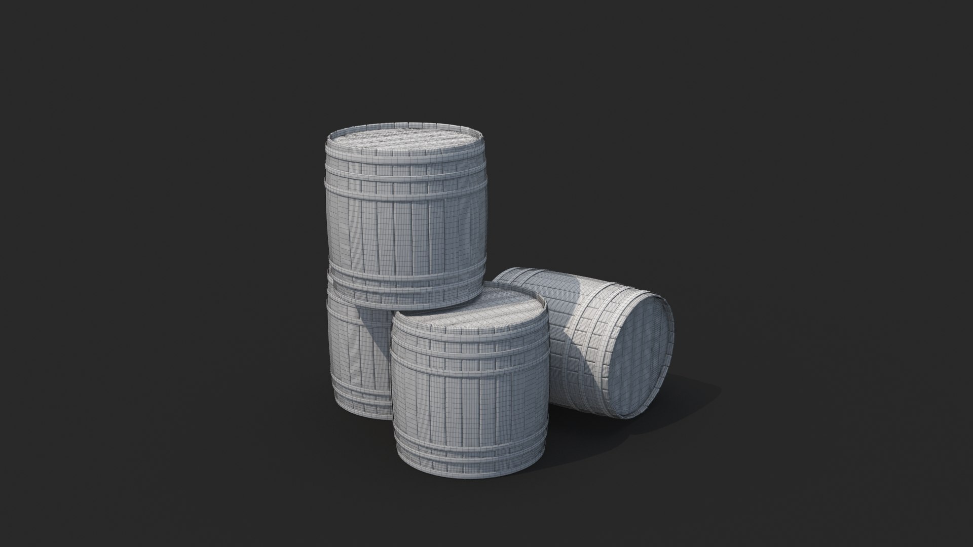 Barrel 3D model https://p.turbosquid.com/ts-thumb/C1/EI9Yx8/vw/wireframe_02/jpg/1680829642/1920x1080/fit_q87/6331e2ab25ba5a012d040dabf683d4c0c65fed3e/wireframe_02.jpg
