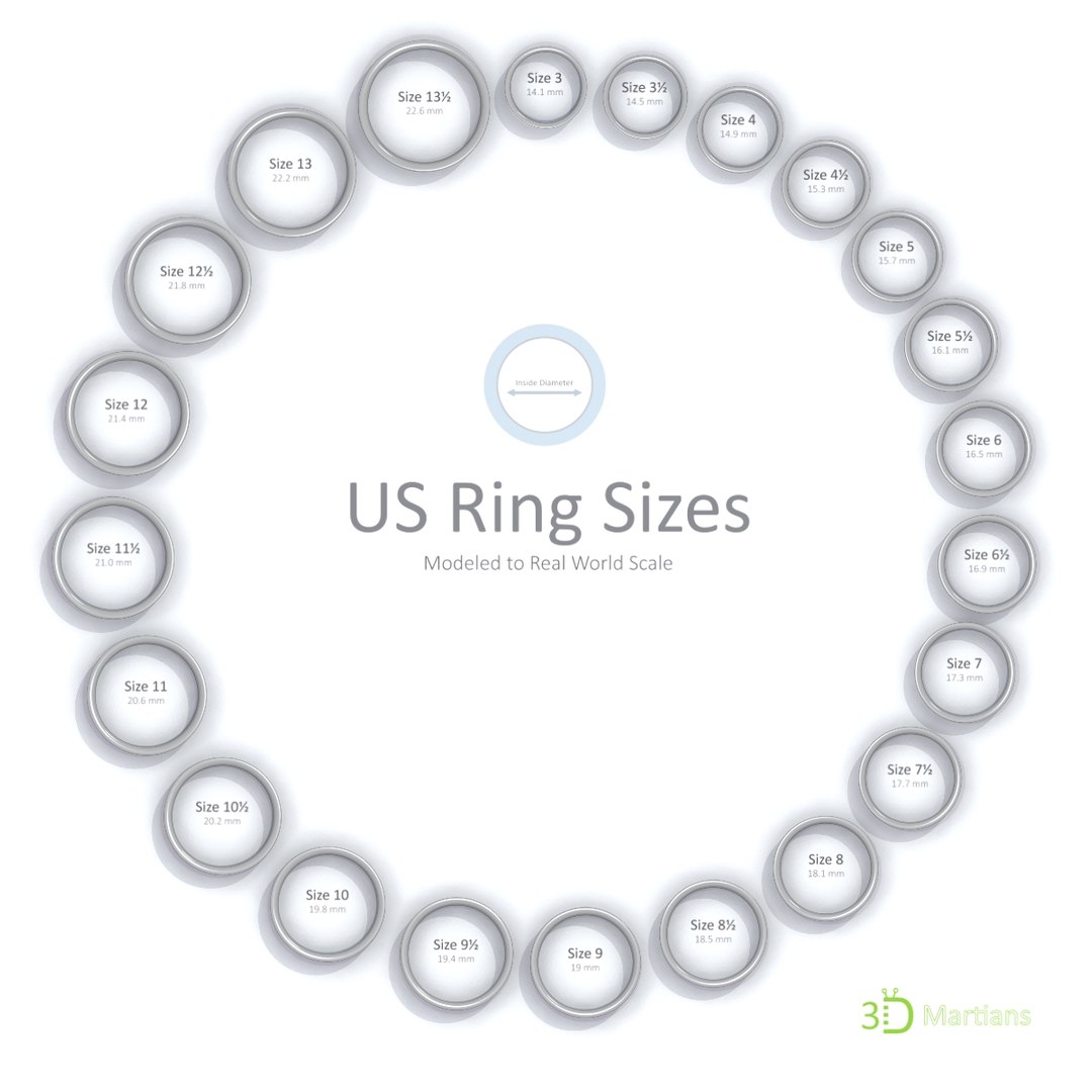 maya real world ring sizes