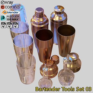 3D bartender tools set 03