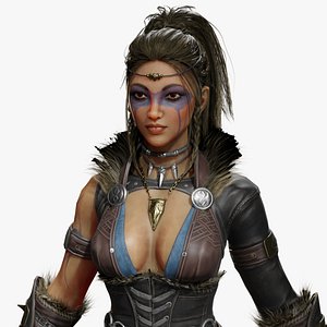 Female Warrior Game Ready Model 3D model