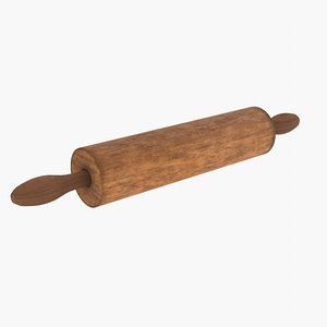 Wooden rolling pin used 3D model