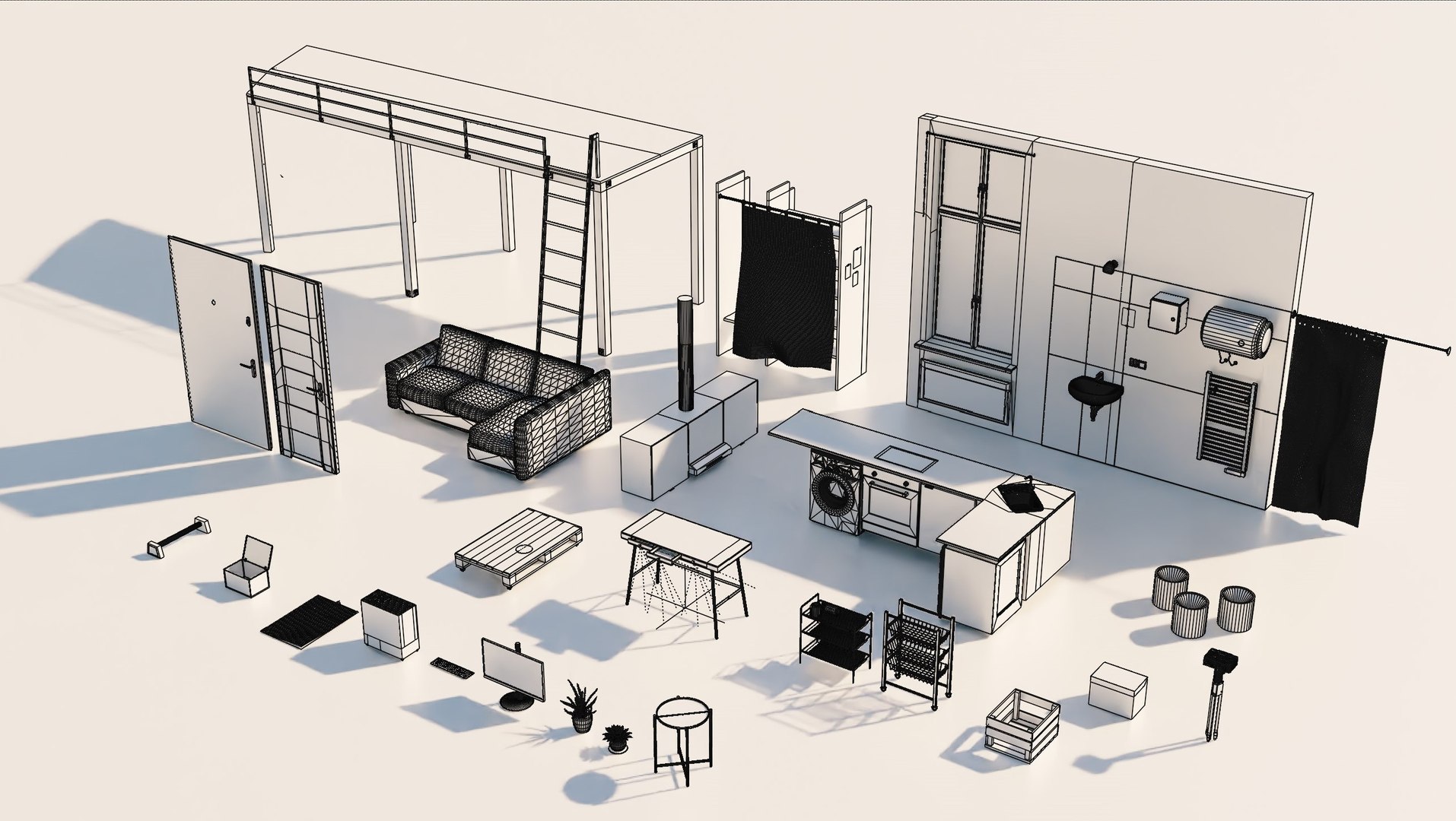 3D Small studio interior - TurboSquid 2000035