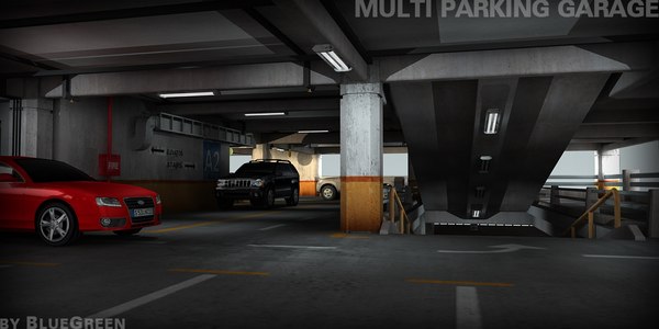 3d model multi parking garage