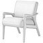 Modelo 3D de un sillón moderno con estructura de madera y tapicería de tela beige.