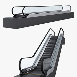 escalator moving walkway rigged 3D model