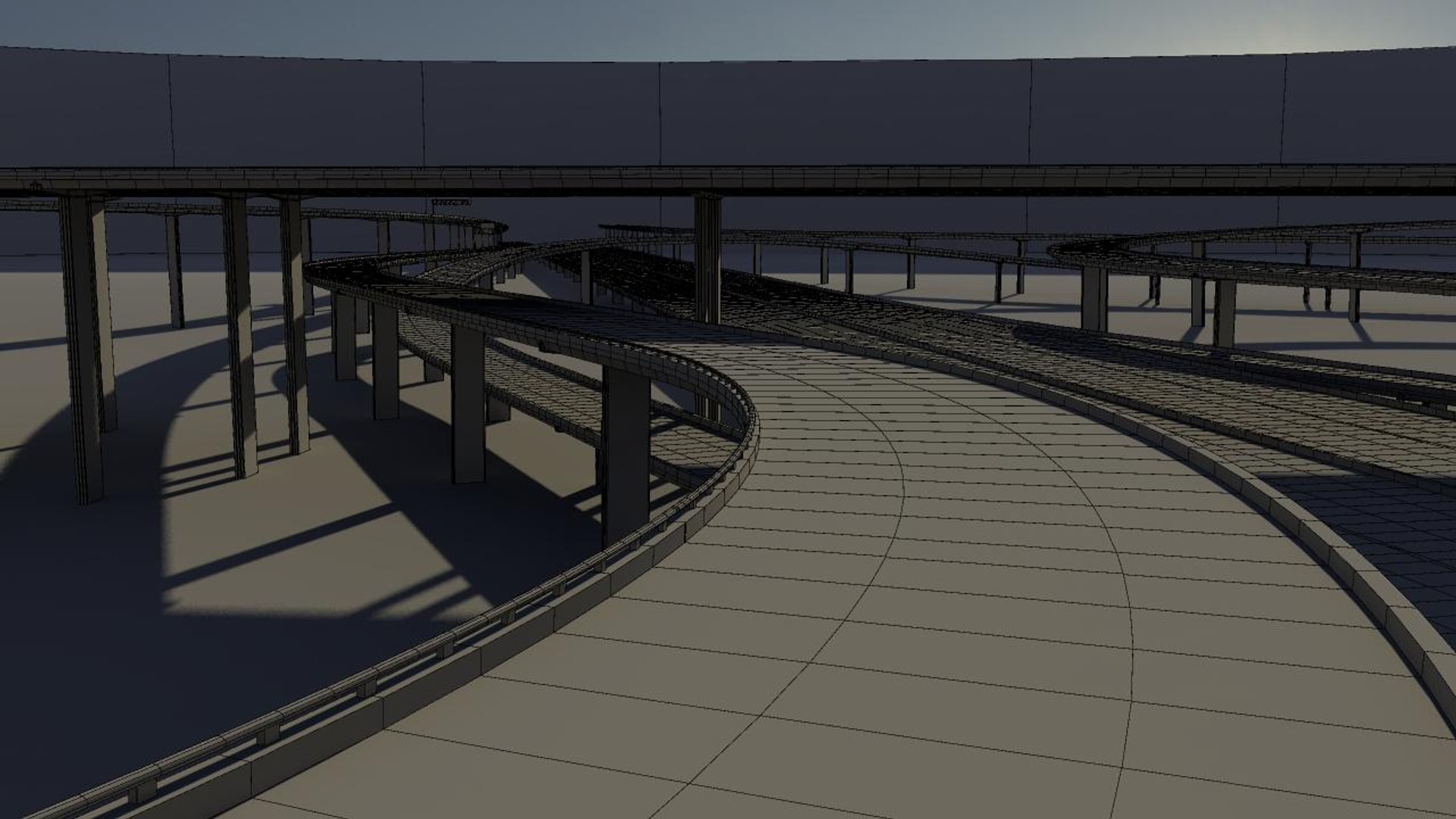 Freeway Roads Street Model - TurboSquid 1339733