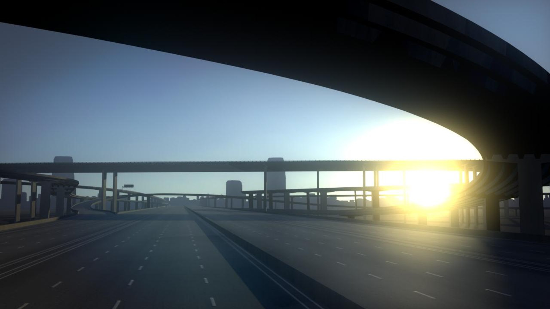 Freeway Roads Street Model - TurboSquid 1339733