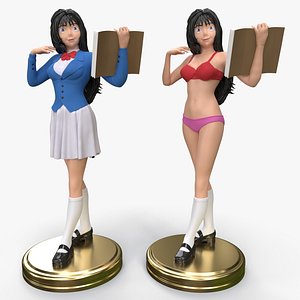 Anime Cute School Girl Printing