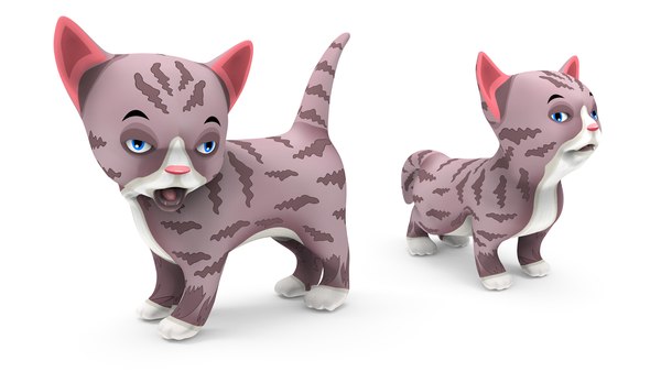 cartoon cat rigged model