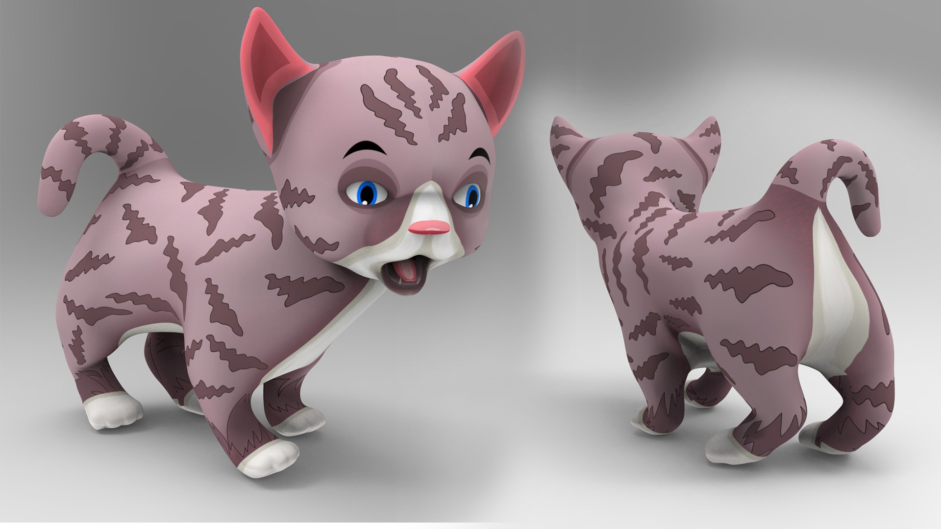 Cartoon Cat Rigged Model - TurboSquid 1614055