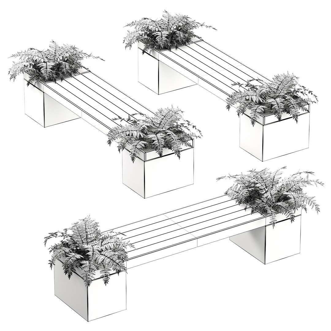 3D Street modern benches with fern https://p.turbosquid.com/ts-thumb/C1/qTcKEO/uE/wireframe/jpg/1742557733/1920x1080/fit_q87/6f20be94cb358885b9b3f44a424c439249133c7b/wireframe.jpg