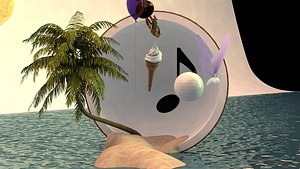 Coconut Island 3D Model for Travel Ads - Perfect for Tropical Themes 3D model