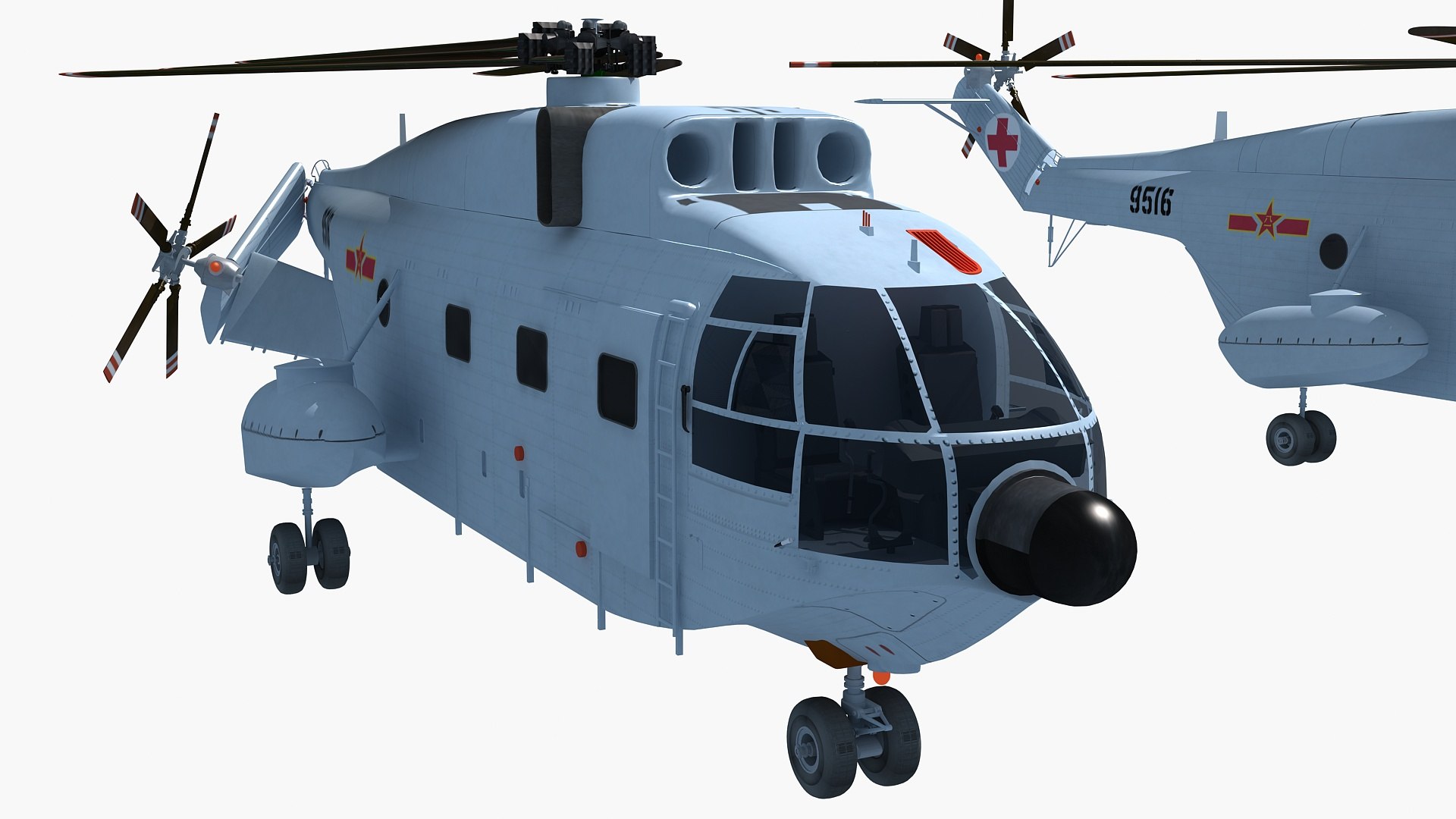 3D Chinese Navy Helicopter Z8 - TurboSquid 2182043